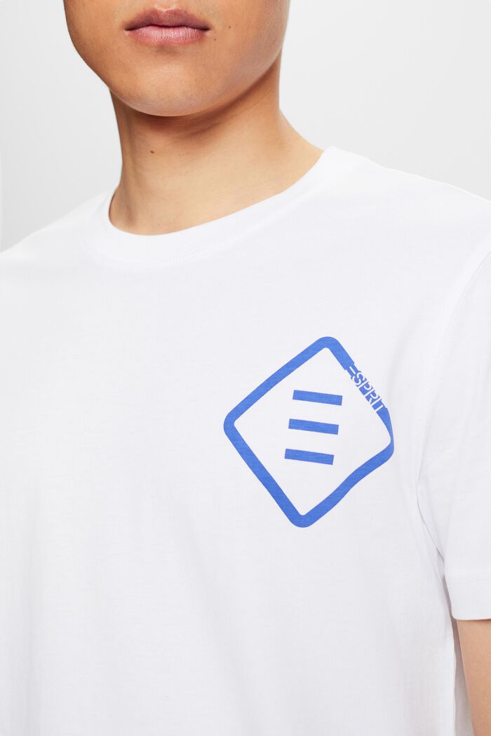 T-shirt van katoen-jersey met logo, WHITE, detail image number 3