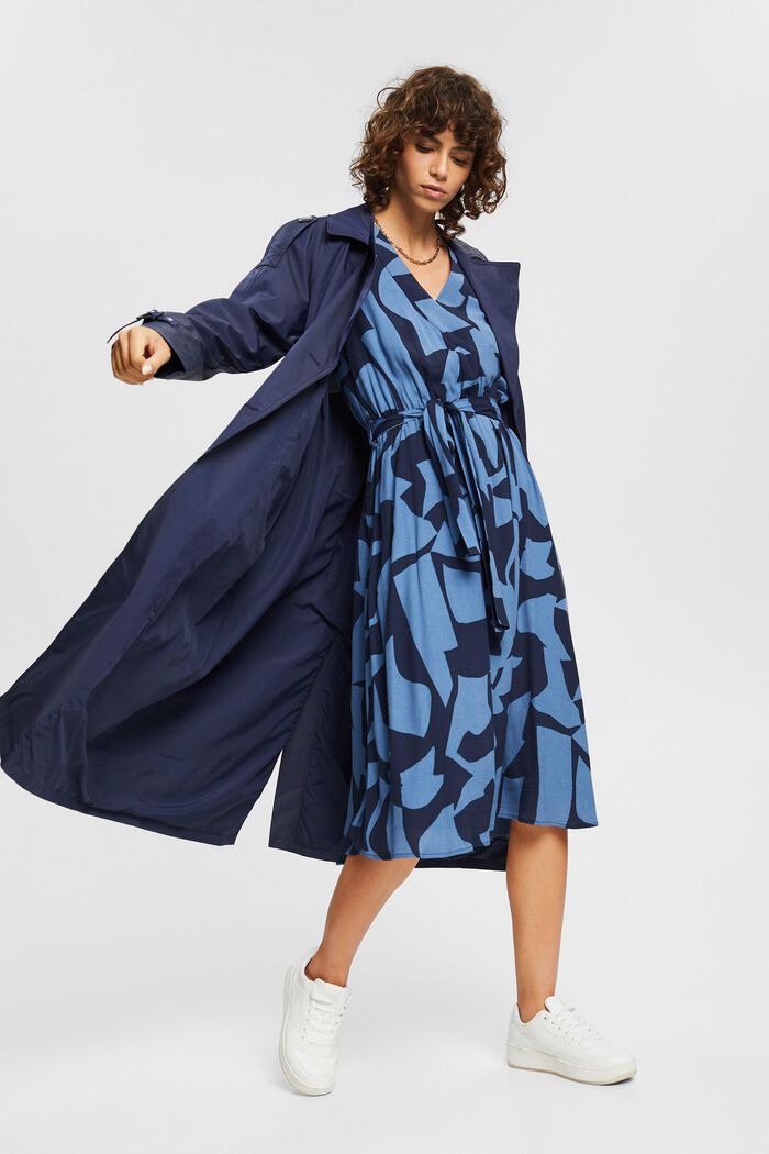 Midi-jurk met motief, LENZING™ ECOVERO™, GREY BLUE, detail image number 1
