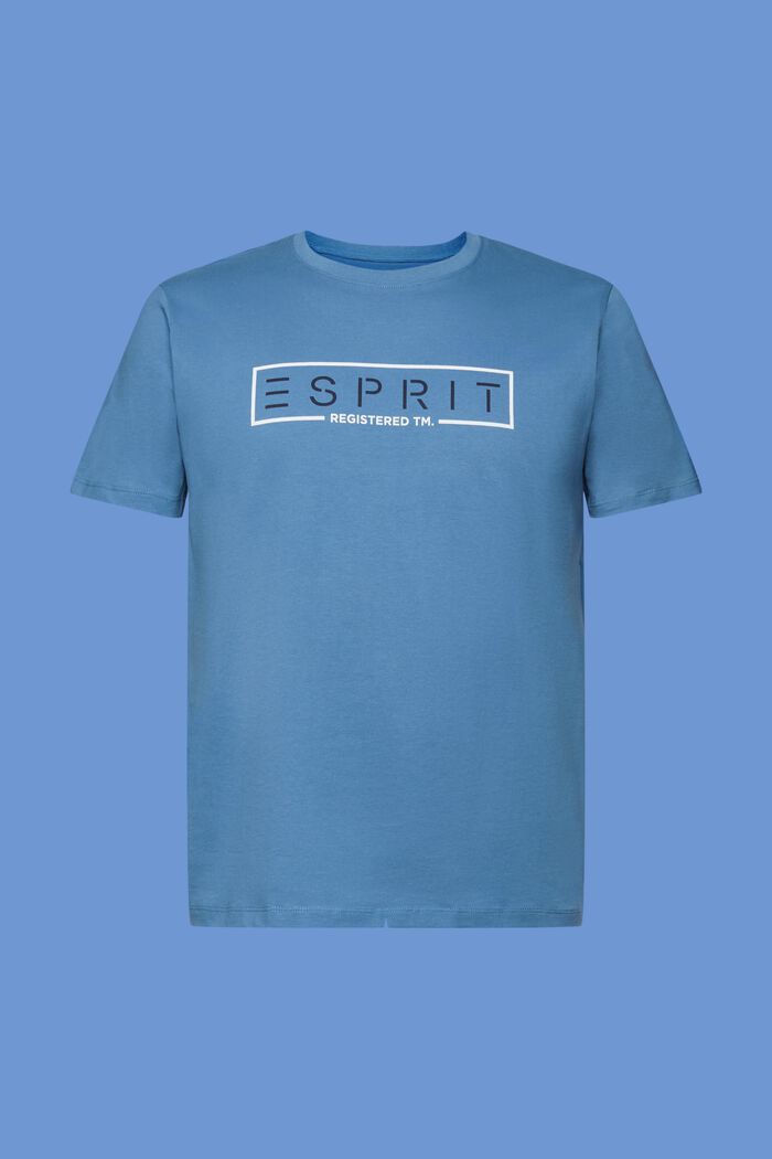 Jersey T-shirt met logoprint, BLUE, detail image number 5