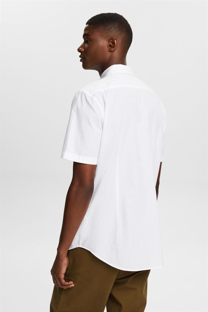 Shirt van katoen-popeline met korte mouwen, WHITE, detail image number 2