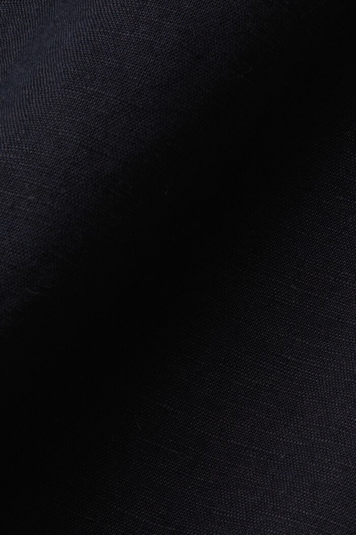 Overhemd met buttondownkraag van een mix van katoen en linnen, BLACK, detail image number 4