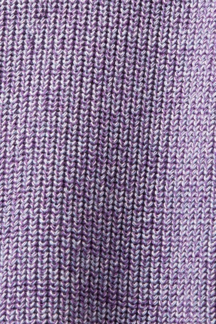 Vest met turtleneck van een gemêleerd breisel, VIOLET, detail image number 5