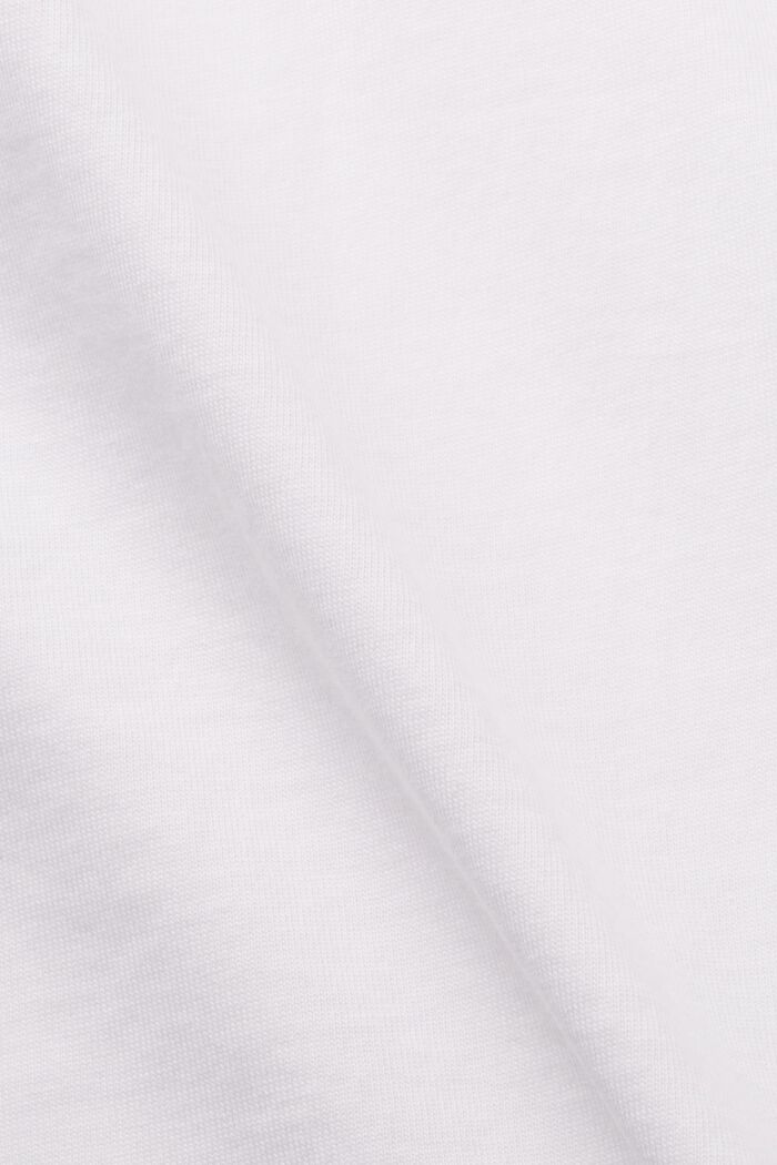 T-shirt met ton sur ton print, 100% katoen, WHITE, detail image number 6