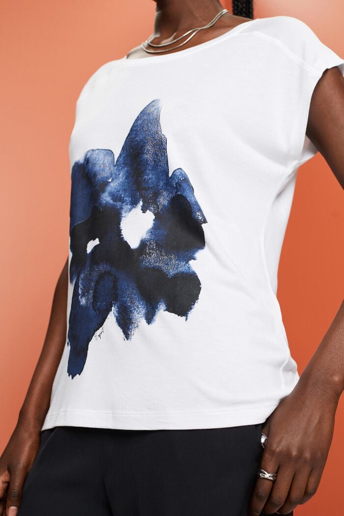T-shirt met print, LENZING™ ECOVERO™, WHITE, detail image number 2
