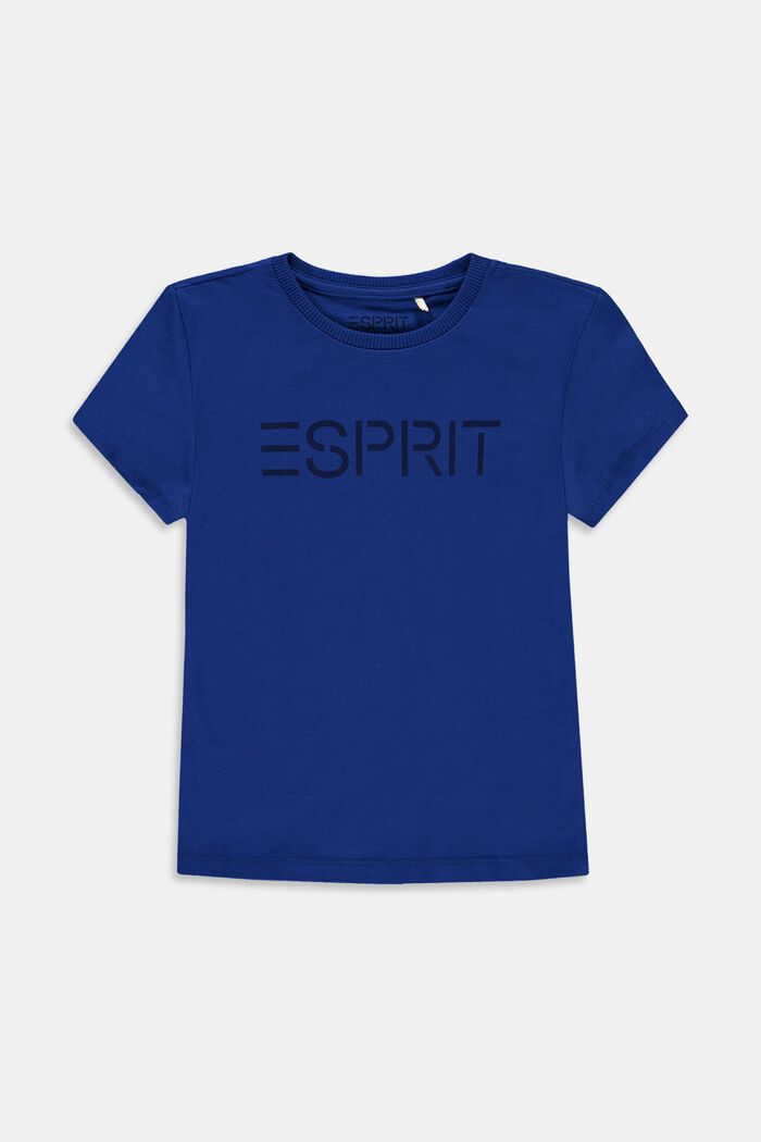T-shirt van 100% katoen met logo, BRIGHT BLUE, detail image number 0