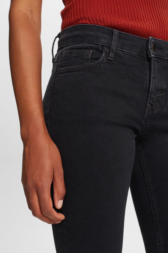 Gerecycled: mid rise skinny jeans, BLACK DARK WASHED, detail image number 2