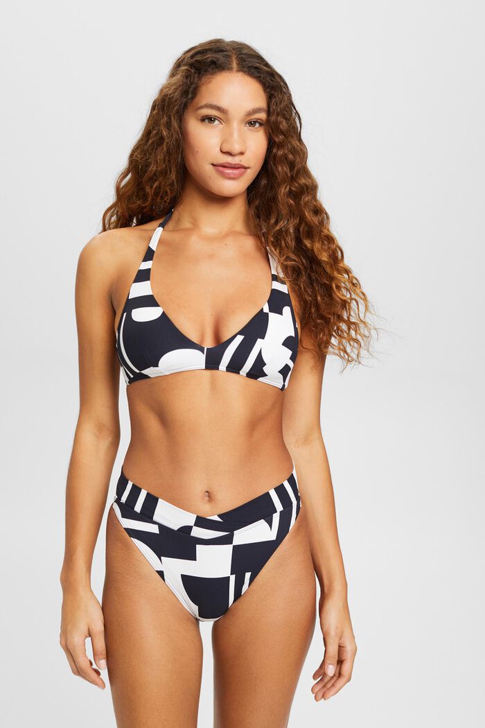 Cube beach bikinibroekje met print all-over, BLACK, detail image number 0