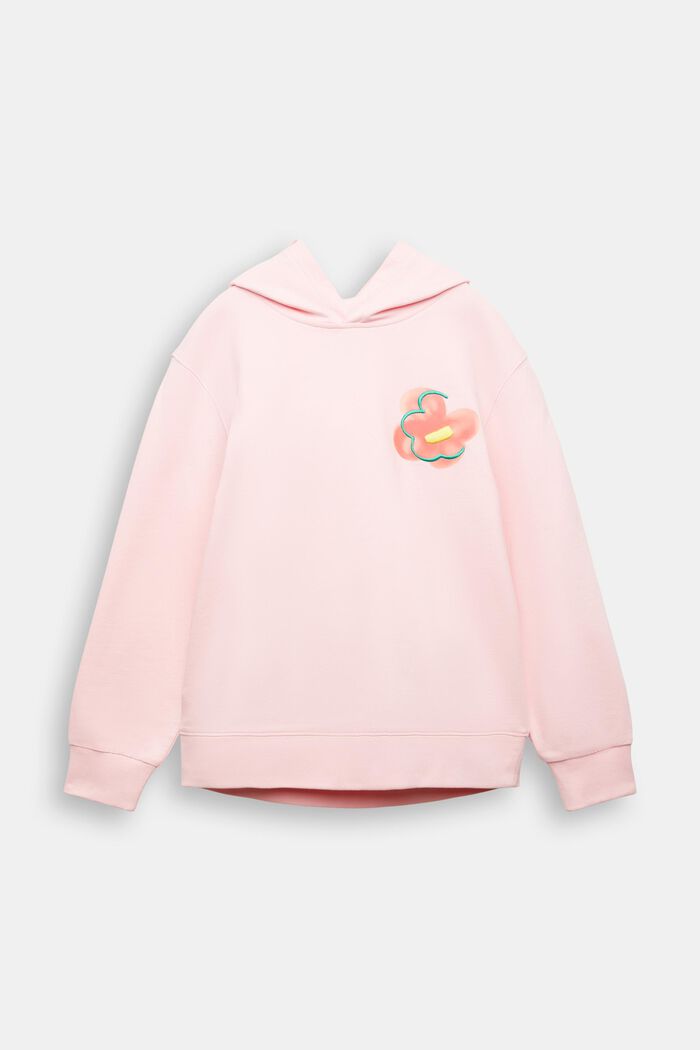 Katoenen sweatshirt met hoodie en logo, PASTEL PINK, detail image number 2
