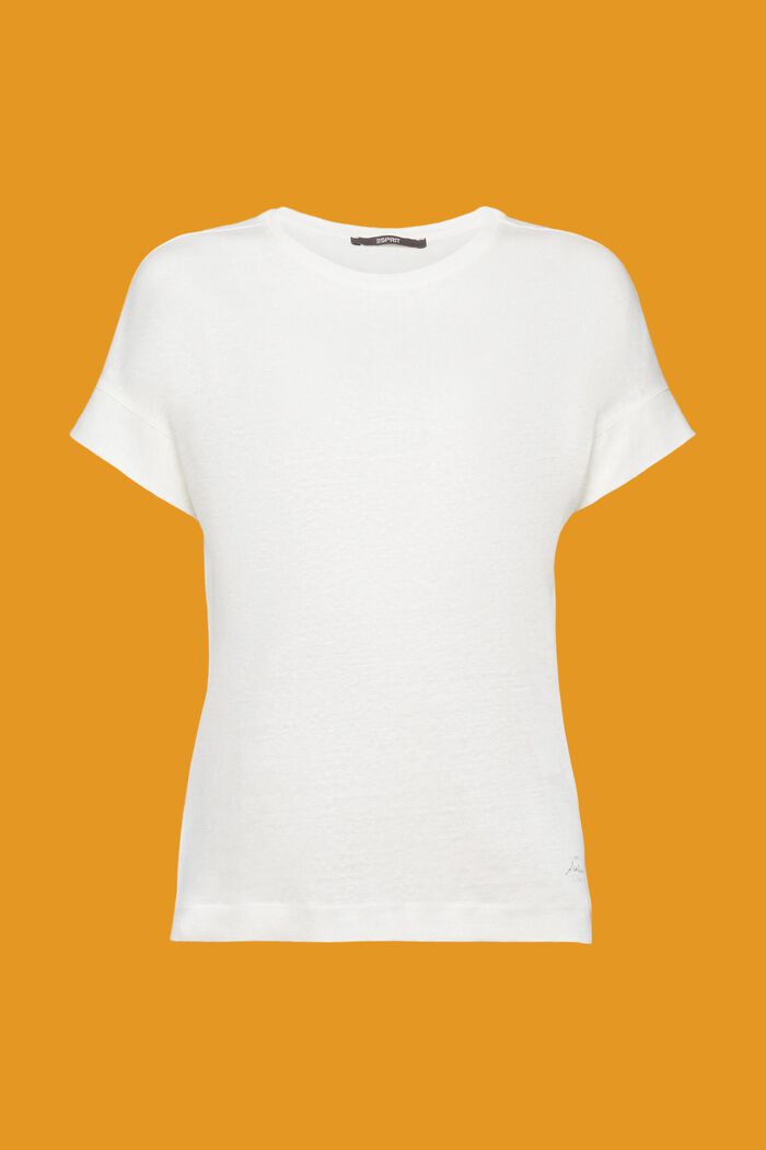 Linnen T-shirt, OFF WHITE, detail image number 6