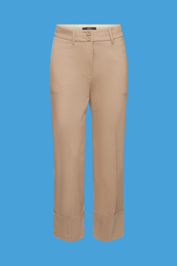 Cropped twill broek, TAUPE, detail image number 7