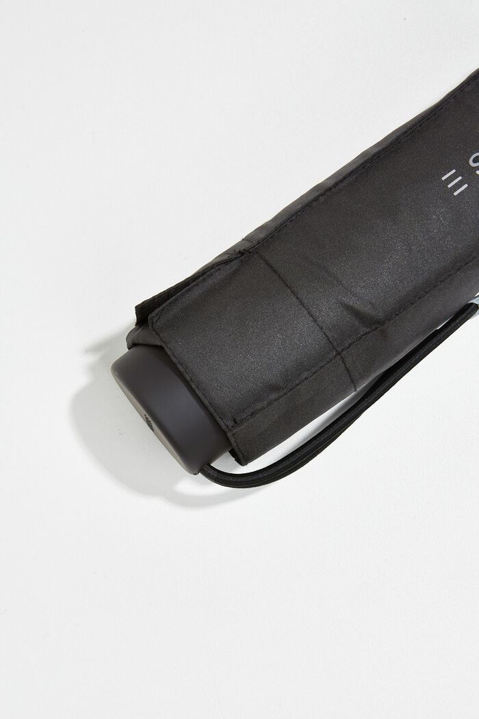 Effen mini opvouwbare paraplu, BLACK, detail image number 1