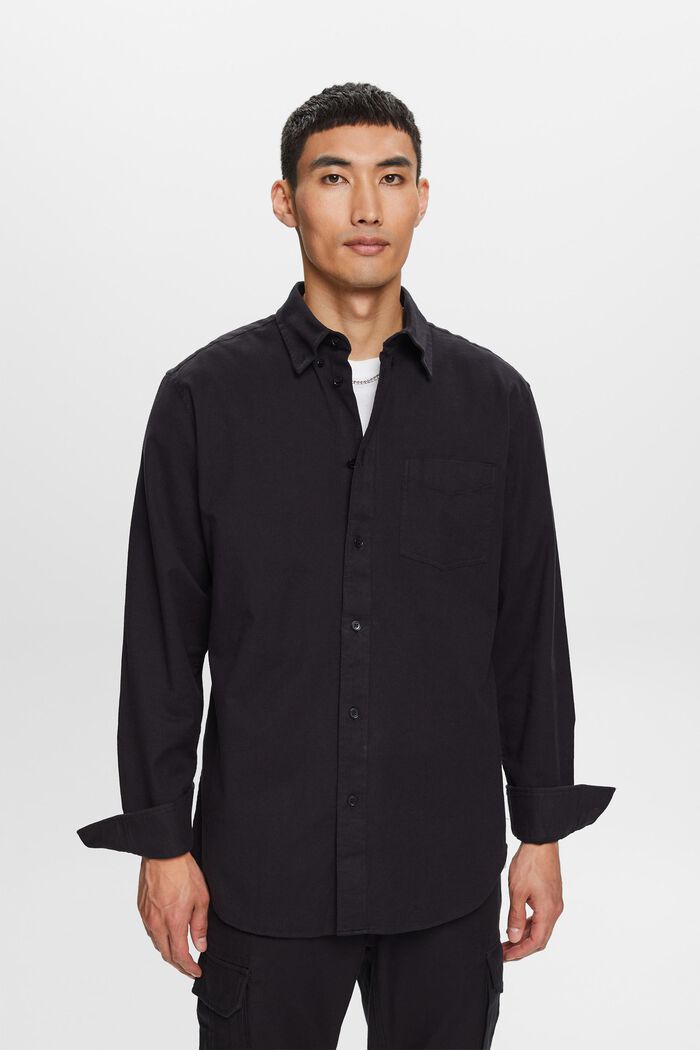 Twill regular fit-overhemd, BLACK, detail image number 0