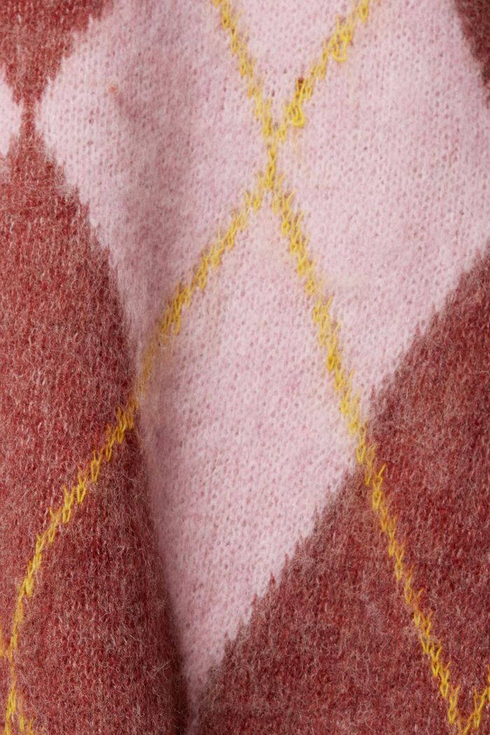 Argyle trui van een wolmix, LIGHT PINK, detail image number 0