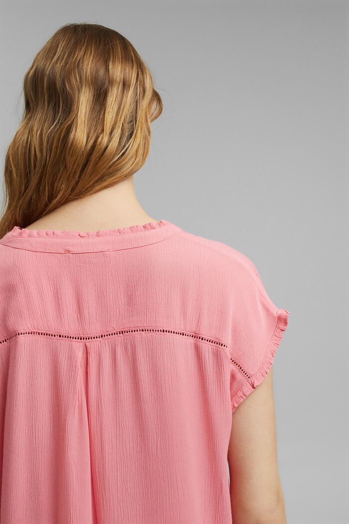 Blousetop met broderie, LENZING™ ECOVERO™, CORAL, detail image number 5
