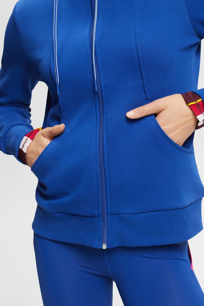 Sweatshirt met rits, katoenmix, BRIGHT BLUE, detail image number 2