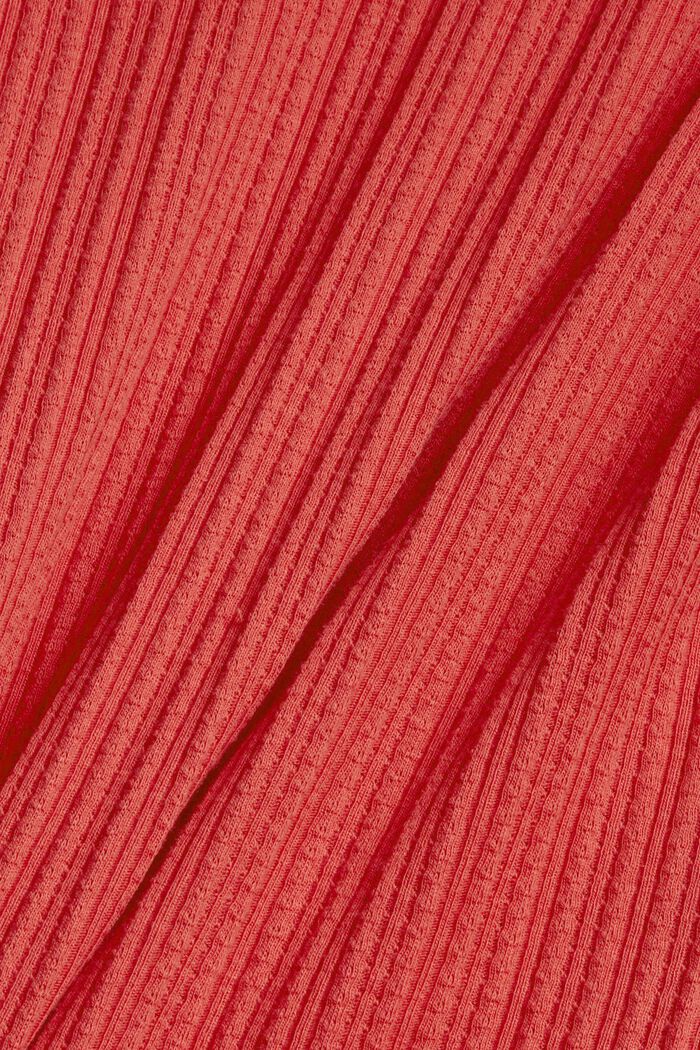 Gebreide trui met patroon van 100% katoen, RED, detail image number 4