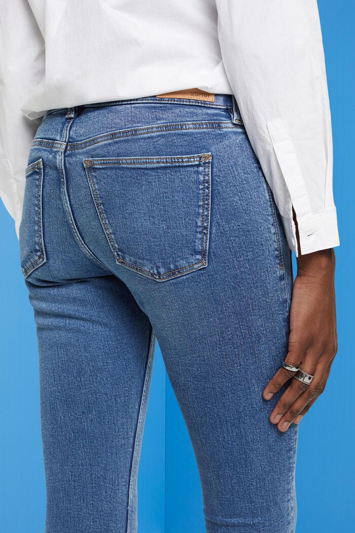 Mid-rise jeans met skinny fit en ritszakken, BLUE MEDIUM WASHED, detail image number 2