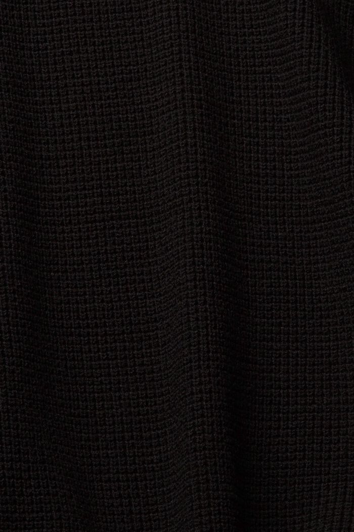 Gebreide trui in een los model met V-hals, BLACK, detail image number 1