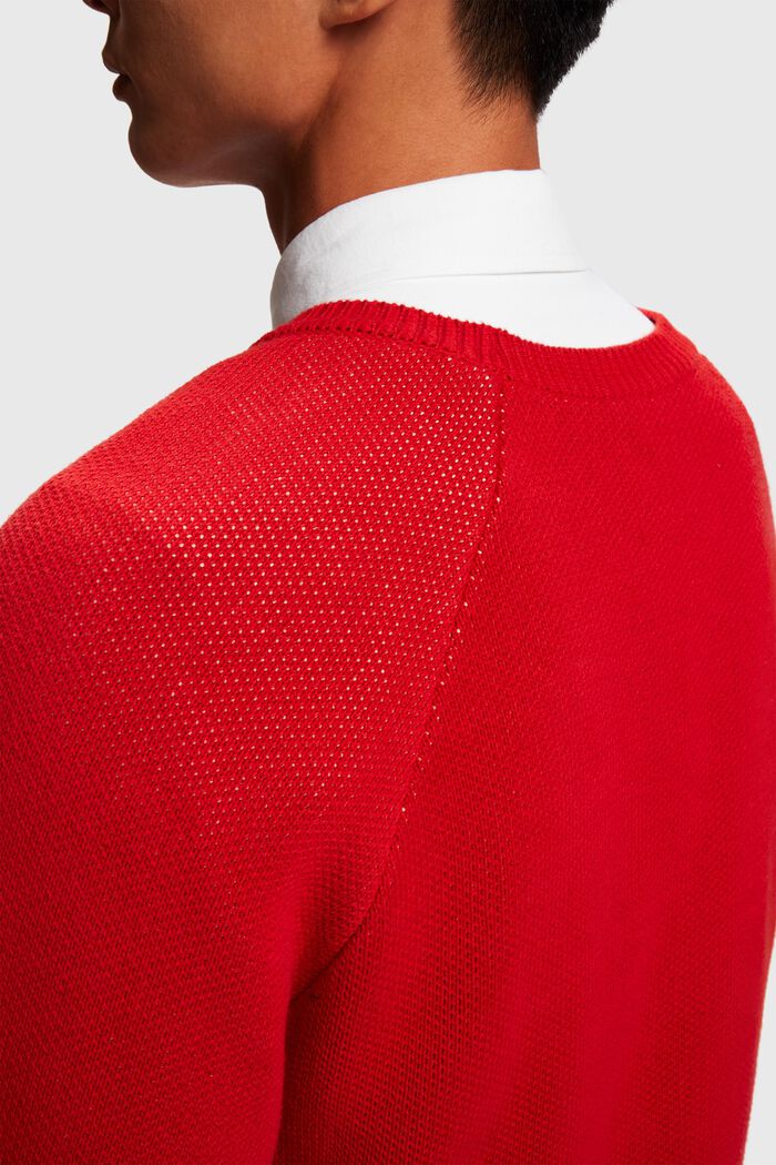 Uniseks gebreide trui, RED, detail image number 4