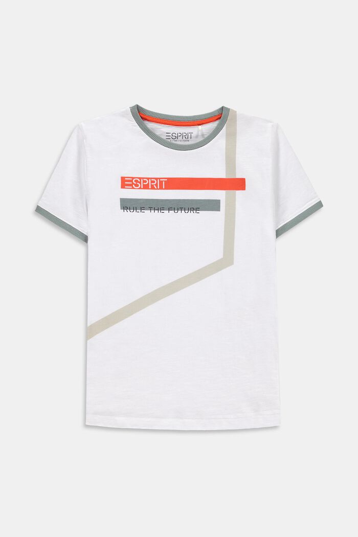 T-shirt met grafische print, 100% katoen, WHITE, overview