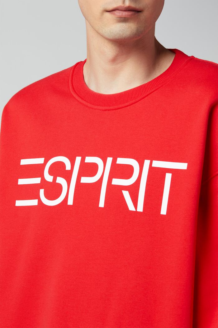 Uniseks sweatshirt met logoprint, RED, detail image number 4