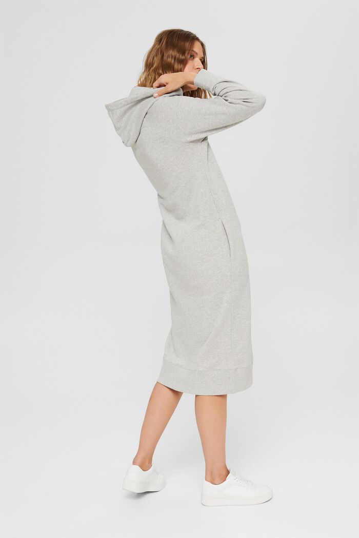 Sweathoodie-jurk van 100% katoen, LIGHT GREY, detail image number 2