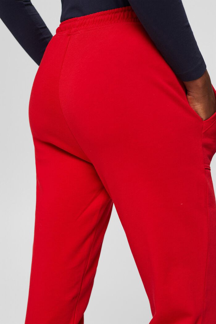 Sweatbroek in jogger-stijl, organic cotton, RED, detail image number 5