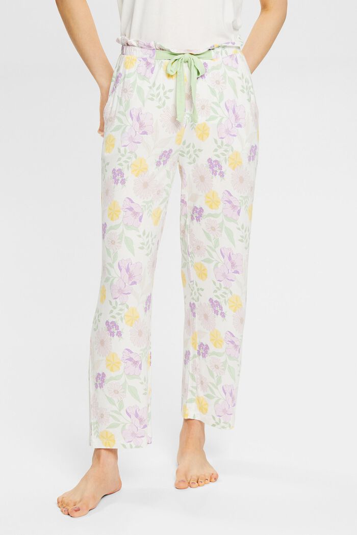 Pyjamabroek met bloemenmotief, LENZING™ ECOVERO™, OFF WHITE, detail image number 0