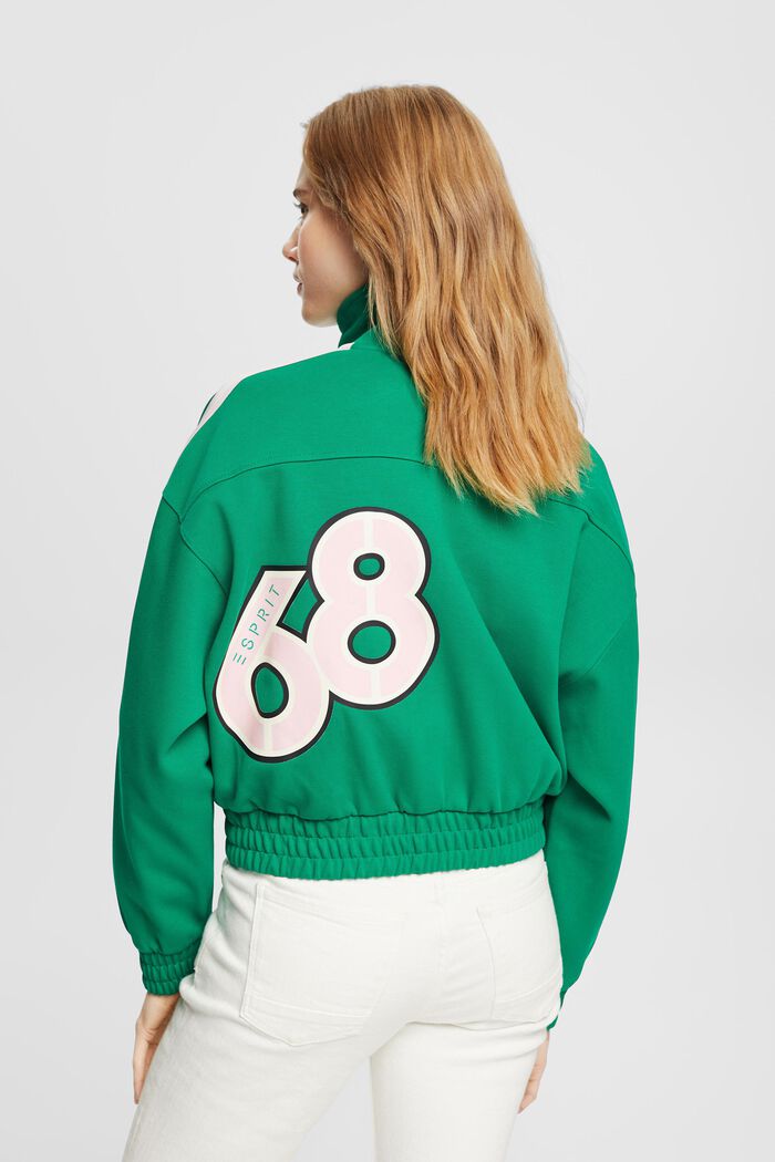 Cropped style trainingsjack, EMERALD GREEN, detail image number 3