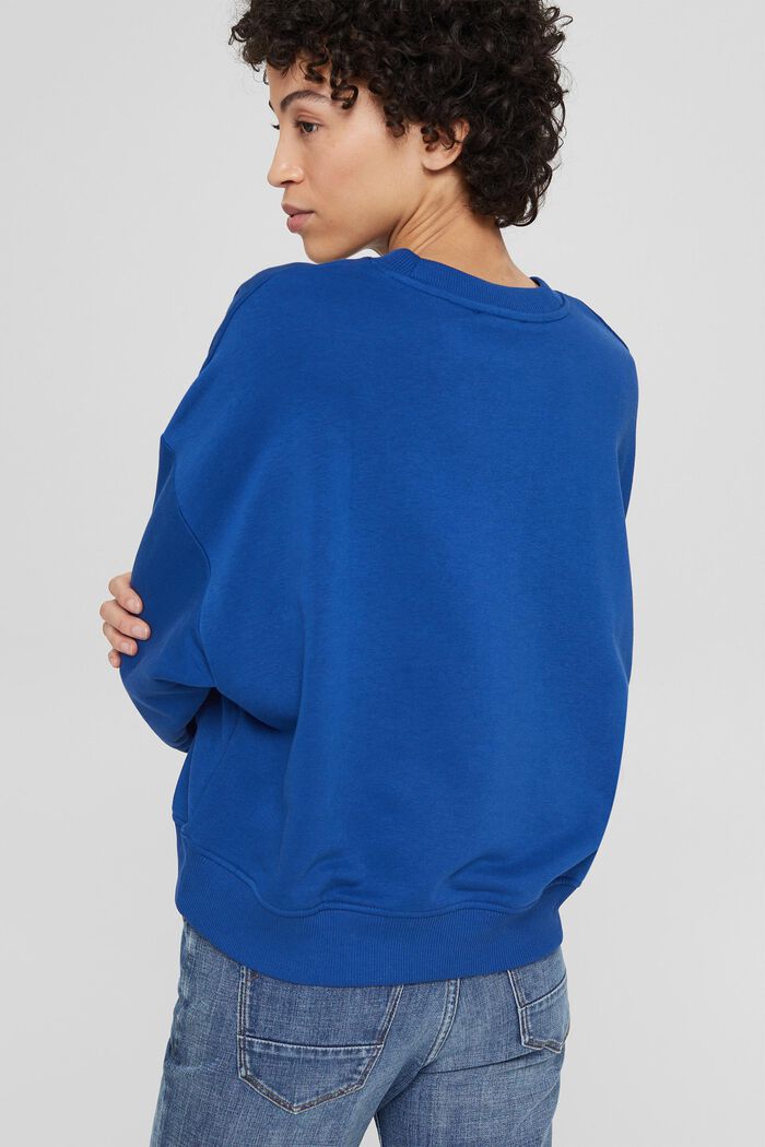 Sweatshirt met geborduurd logo, BRIGHT BLUE, detail image number 3