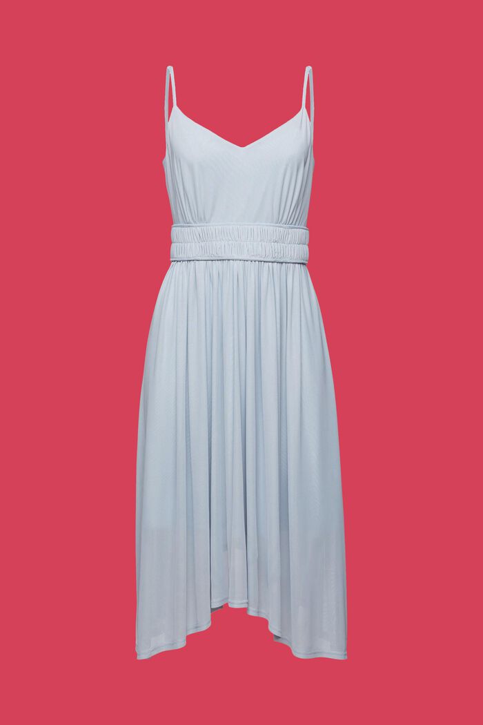 Mesh jurk met elastische taille, LIGHT BLUE LAVENDER, detail image number 6