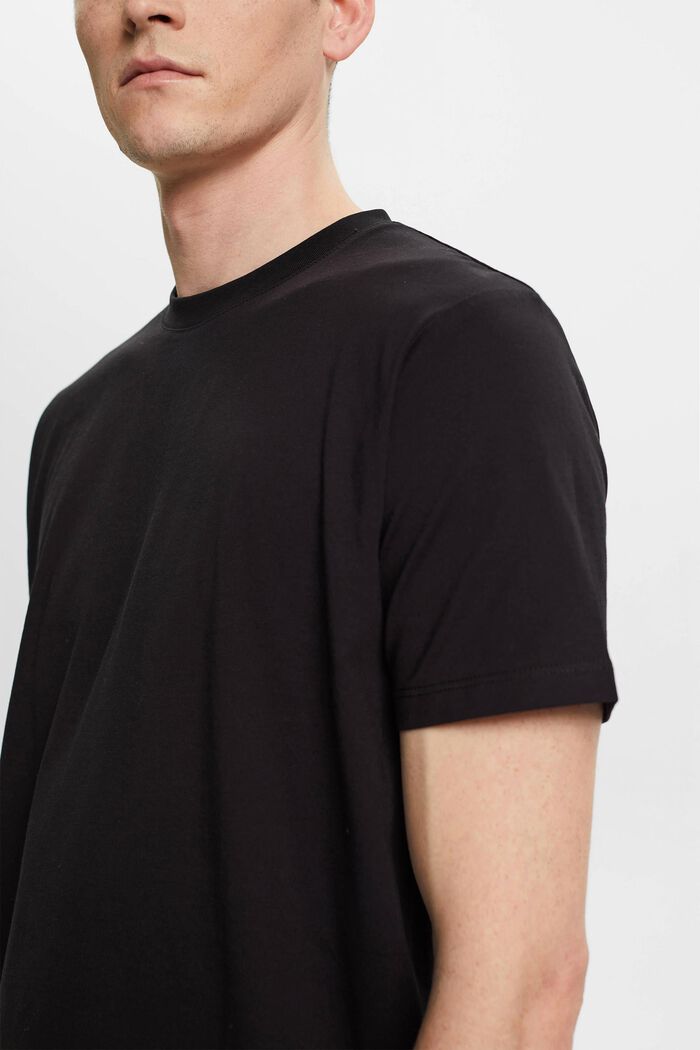 T-shirt van jersey met ronde hals, BLACK, detail image number 2