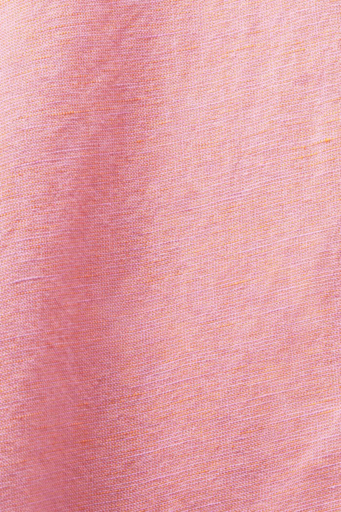 Katoen-linnen overhemdblouse, RED ORANGE, detail image number 4