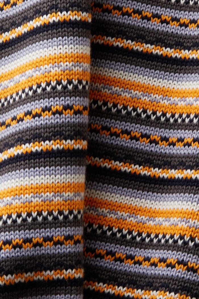 Katoenen jacquard trui met ronde hals, DARK GREY, detail image number 5