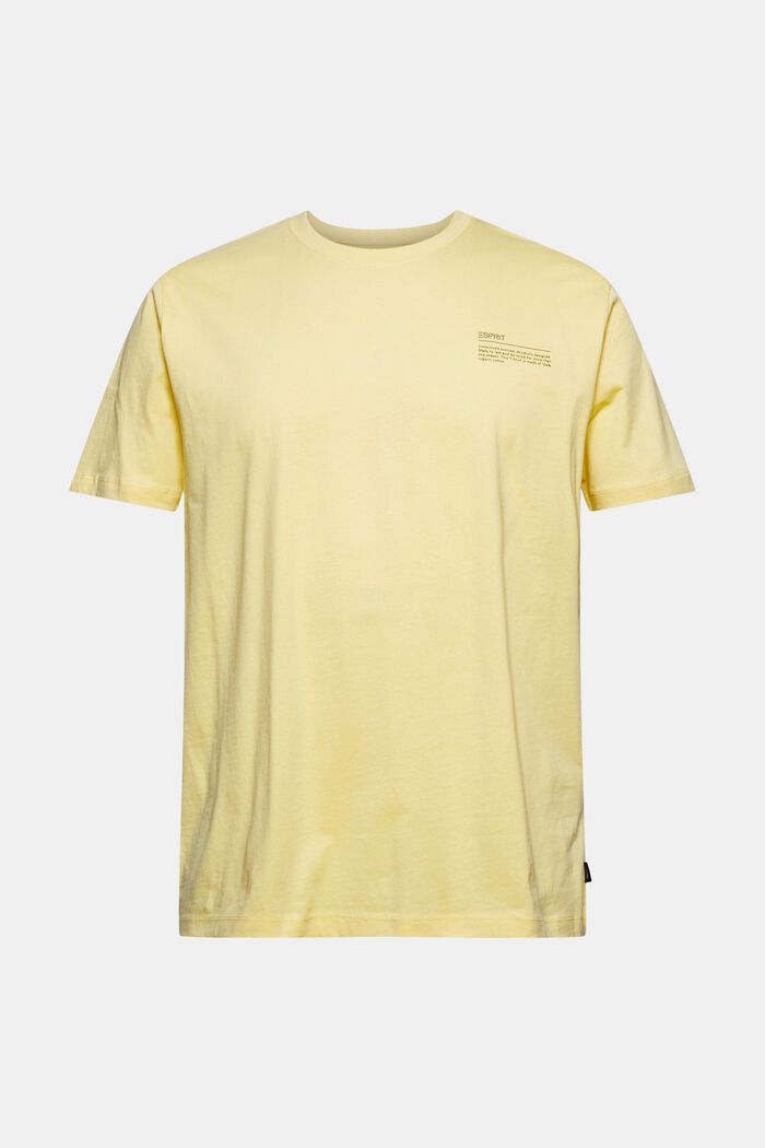 Jersey T-shirt met print, 100% biologisch katoen, LIGHT YELLOW, overview