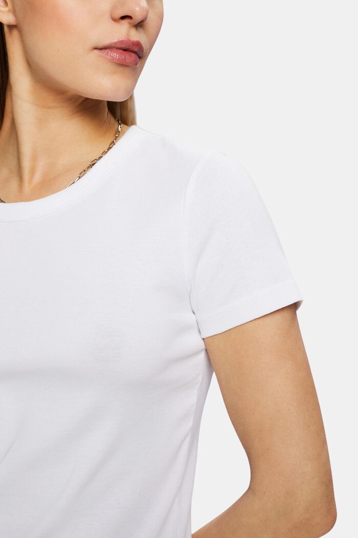 Katoenen T-shirt met korte mouwen, WHITE, detail image number 2