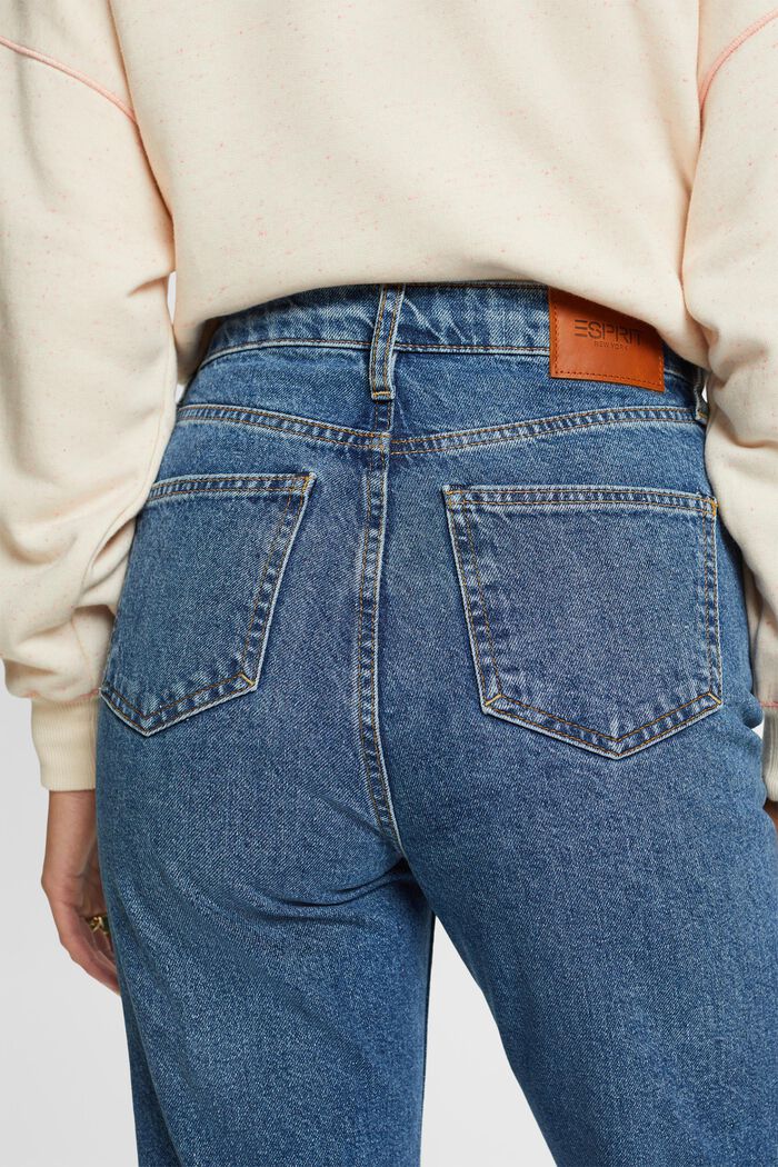 Gerecycled: retro jeans met rechte pijpen, BLUE MEDIUM WASHED, detail image number 4