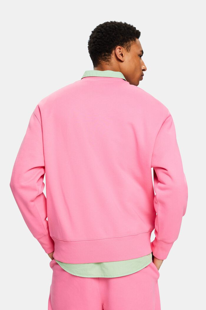 Uniseks sweatshirt van katoen-fleece met logo, PINK FUCHSIA, detail image number 2