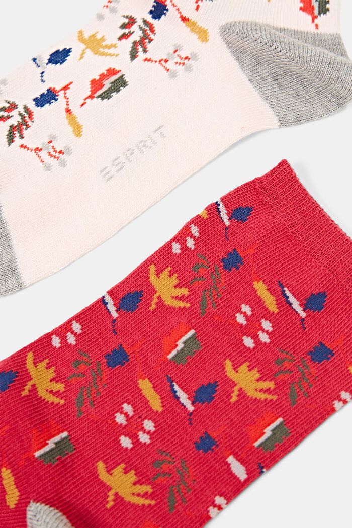 Set van twee paar sokken van een mix met biologisch katoen, ROSE/RED, detail image number 1