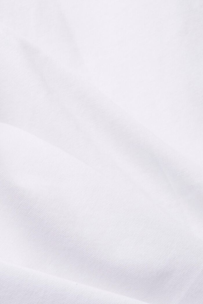 Katoenen T-shirt zonder mouwen met V-hals, WHITE, detail image number 5