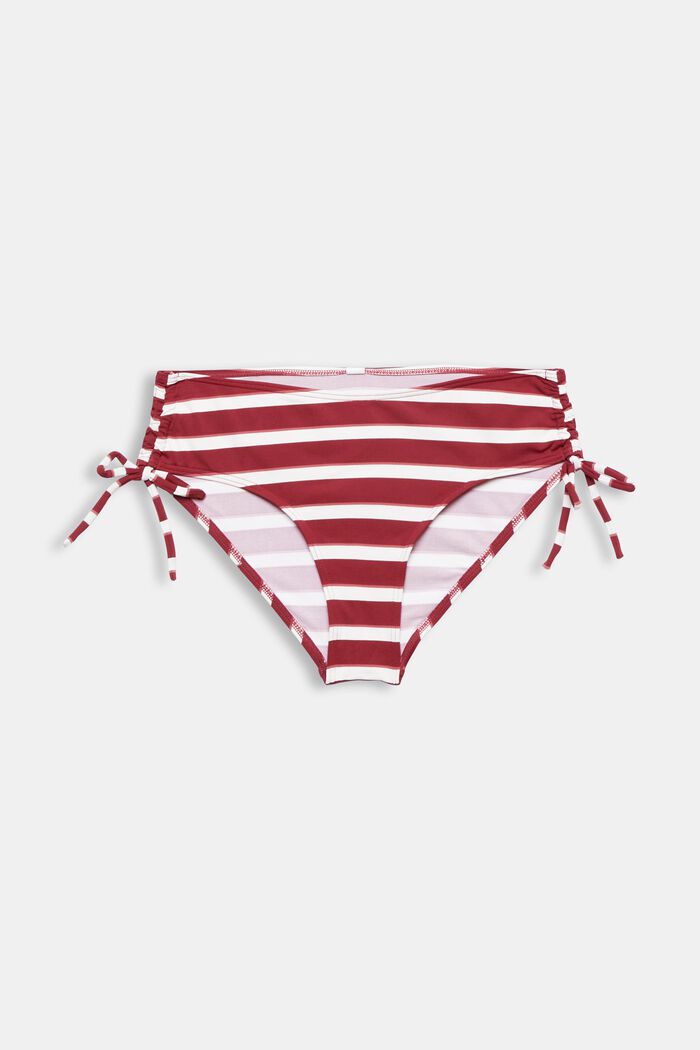 Gestreept bikinibroekje met middelhoge band, DARK RED, detail image number 4