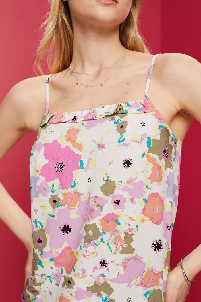 Mouwloze blouse met motief, LENZING™ ECOVERO™, PINK, detail image number 2