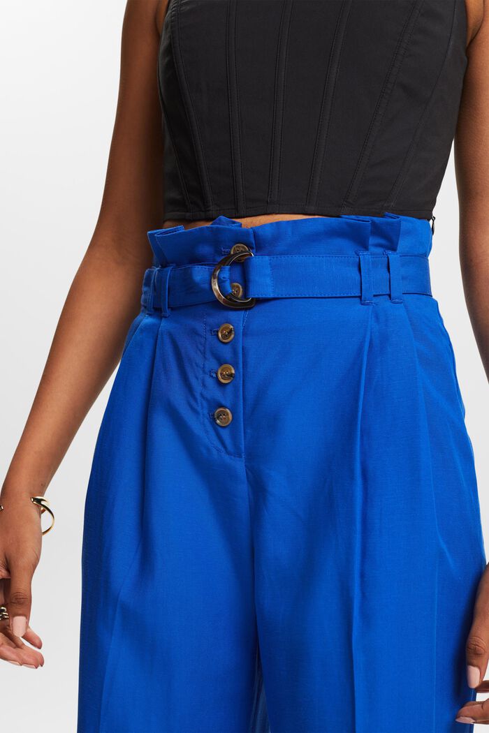 Cropped culotte met hoge taille voor mix & match, BRIGHT BLUE, detail image number 4