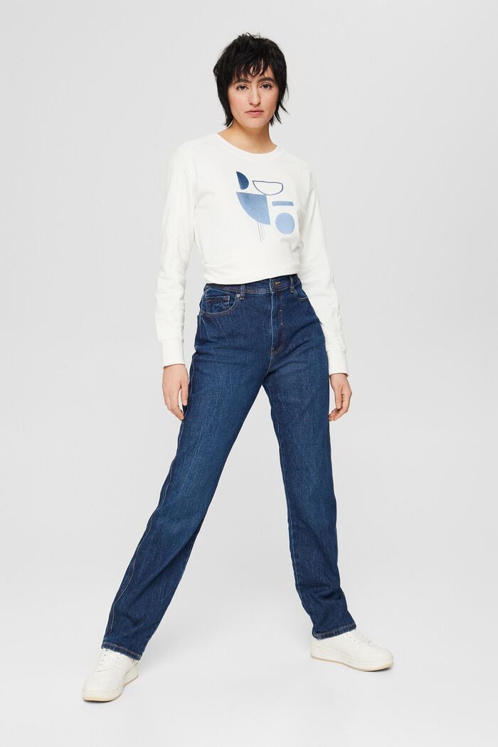 Jeans met rechte pijpen, BLUE DARK WASHED, detail image number 1