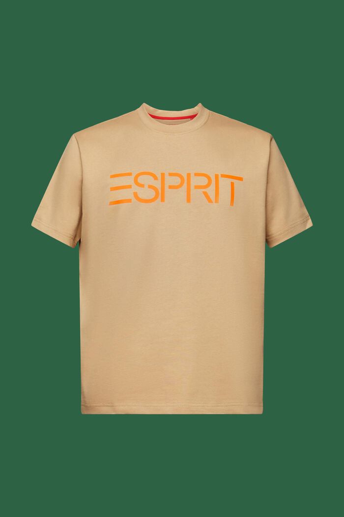 Uniseks T-shirt van katoen-jersey met logo, BEIGE, detail image number 6