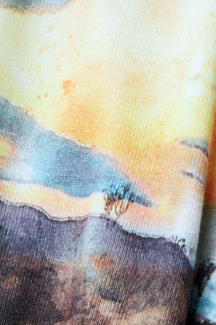 Cropped sweatshirt met digitale landschapprint all-over, DARK BLUE, detail image number 6