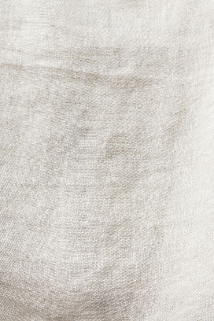 Cropped ongeverfde linnen blouse met open rug, BEIGE, detail image number 5