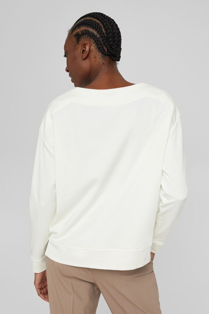 Sweatshirt van een katoenmix, OFF WHITE, detail image number 3