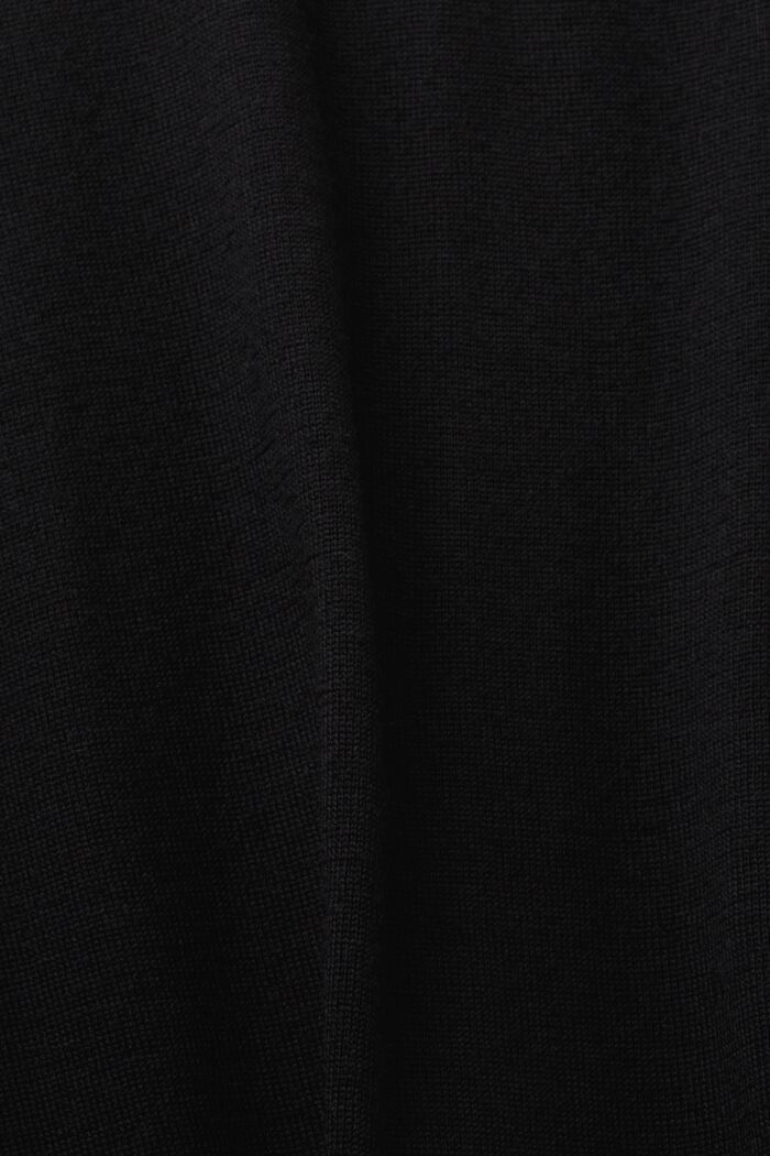 Wollen polosweater, BLACK, detail image number 4