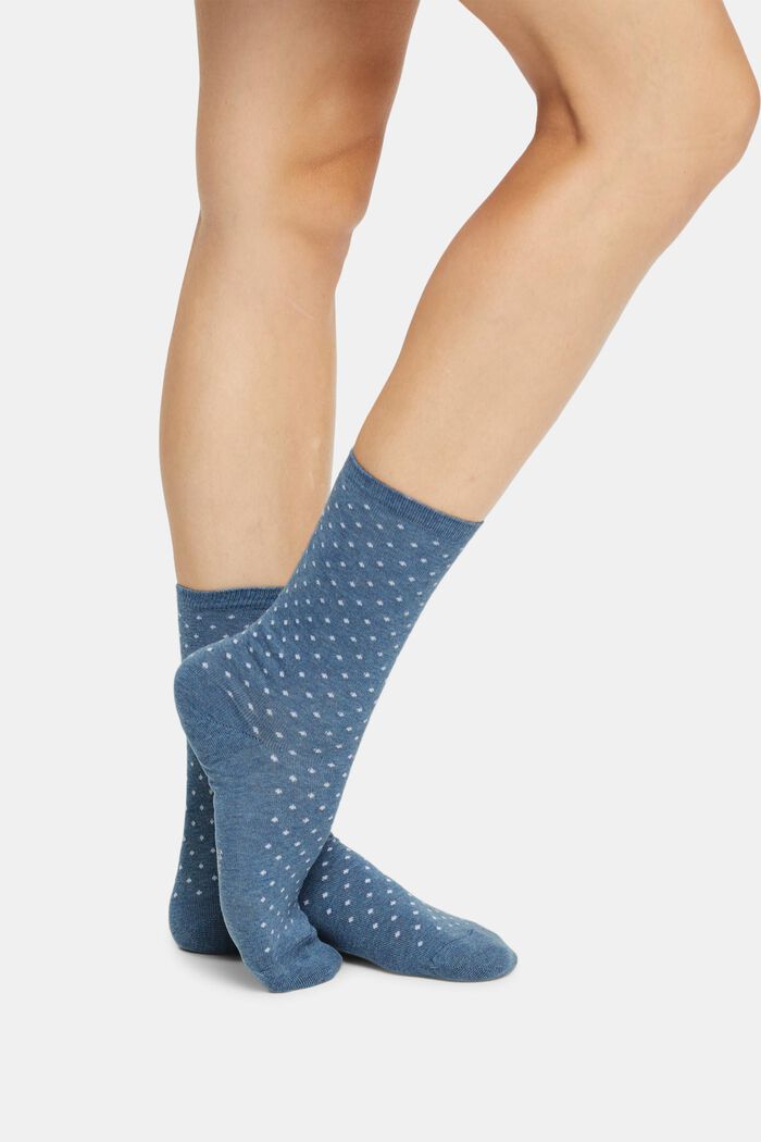 Set van 2 paar sokken met polkadots, LIGHT DENIM, detail image number 2
